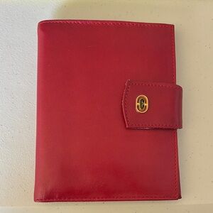 Red Leather Passport wallet with Gold Logo Snap by Macy’s